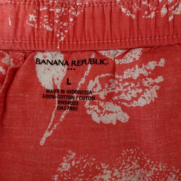 Banana Republic Coral Floral Sleep Shorts With Pockets Size L - Picture 4 of 4